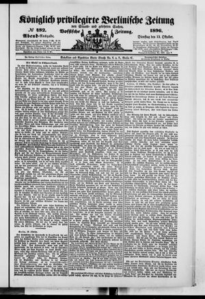 Königlich privilegirte Berlinische Zeitung von Staats- und gelehrten Sachen vom 13.10.1896