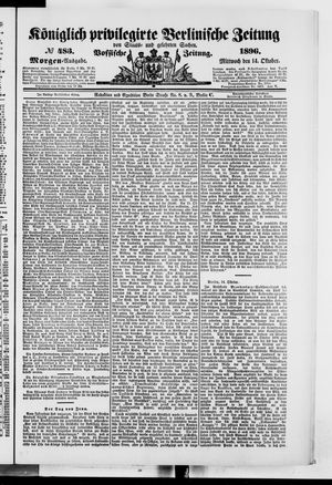 Königlich privilegirte Berlinische Zeitung von Staats- und gelehrten Sachen vom 14.10.1896