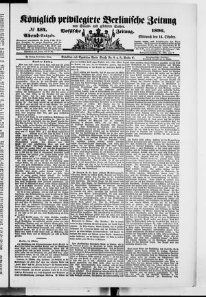 Königlich privilegirte Berlinische Zeitung von Staats- und gelehrten Sachen vom 14.10.1896