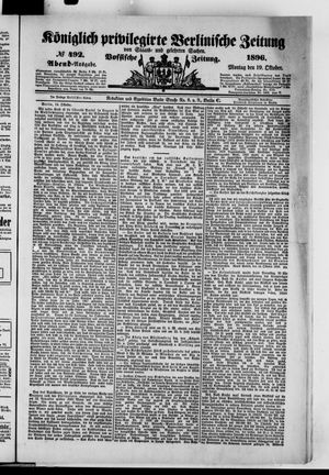 Königlich privilegirte Berlinische Zeitung von Staats- und gelehrten Sachen vom 19.10.1896