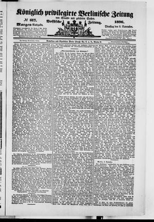 Königlich privilegirte Berlinische Zeitung von Staats- und gelehrten Sachen vom 03.11.1896