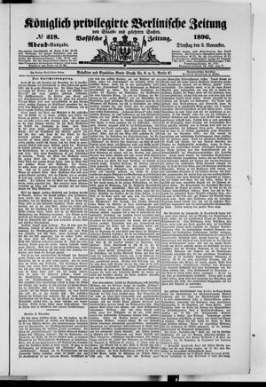 Königlich privilegirte Berlinische Zeitung von Staats- und gelehrten Sachen vom 03.11.1896