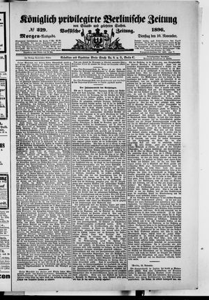 Königlich privilegirte Berlinische Zeitung von Staats- und gelehrten Sachen vom 10.11.1896