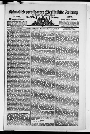 Königlich privilegirte Berlinische Zeitung von Staats- und gelehrten Sachen vom 13.11.1896