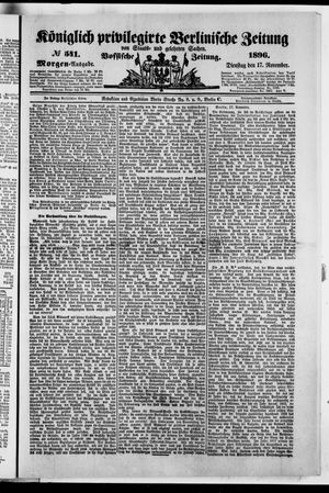 Königlich privilegirte Berlinische Zeitung von Staats- und gelehrten Sachen on Nov 17, 1896