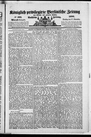 Königlich privilegirte Berlinische Zeitung von Staats- und gelehrten Sachen on Nov 17, 1896