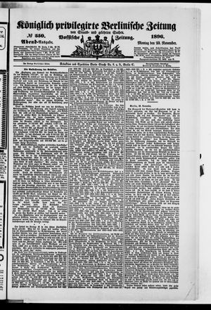 Königlich privilegirte Berlinische Zeitung von Staats- und gelehrten Sachen vom 23.11.1896