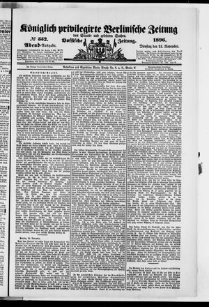 Königlich privilegirte Berlinische Zeitung von Staats- und gelehrten Sachen vom 24.11.1896