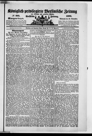Königlich privilegirte Berlinische Zeitung von Staats- und gelehrten Sachen vom 25.11.1896