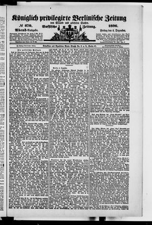 Königlich privilegirte Berlinische Zeitung von Staats- und gelehrten Sachen vom 04.12.1896