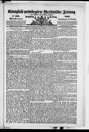 Königlich privilegirte Berlinische Zeitung von Staats- und gelehrten Sachen vom 10.12.1896
