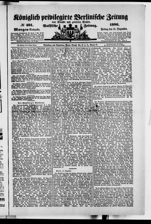 Königlich privilegirte Berlinische Zeitung von Staats- und gelehrten Sachen vom 11.12.1896