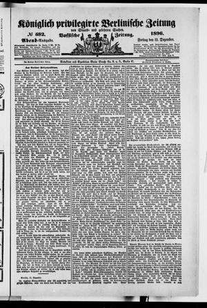 Königlich privilegirte Berlinische Zeitung von Staats- und gelehrten Sachen vom 11.12.1896