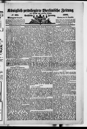 Königlich privilegirte Berlinische Zeitung von Staats- und gelehrten Sachen vom 13.12.1896