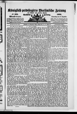 Königlich privilegirte Berlinische Zeitung von Staats- und gelehrten Sachen on Dec 17, 1896