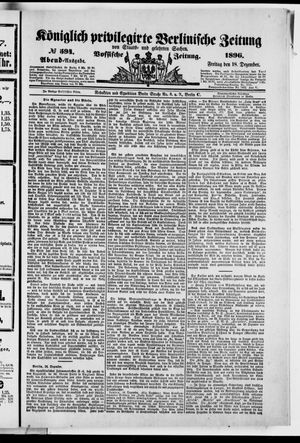 Königlich privilegirte Berlinische Zeitung von Staats- und gelehrten Sachen vom 18.12.1896