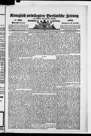 Königlich privilegirte Berlinische Zeitung von Staats- und gelehrten Sachen vom 23.12.1896