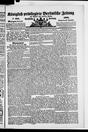 Königlich privilegirte Berlinische Zeitung von Staats- und gelehrten Sachen vom 25.12.1896
