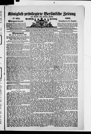 Königlich privilegirte Berlinische Zeitung von Staats- und gelehrten Sachen vom 31.12.1896