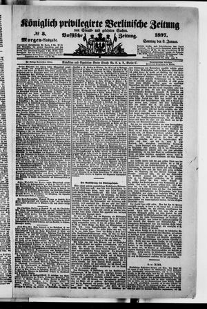 Königlich privilegirte Berlinische Zeitung von Staats- und gelehrten Sachen vom 03.01.1897