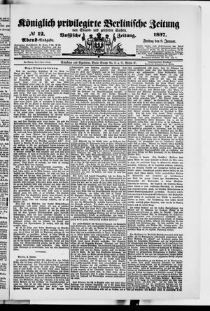 Königlich privilegirte Berlinische Zeitung von Staats- und gelehrten Sachen on Jan 8, 1897