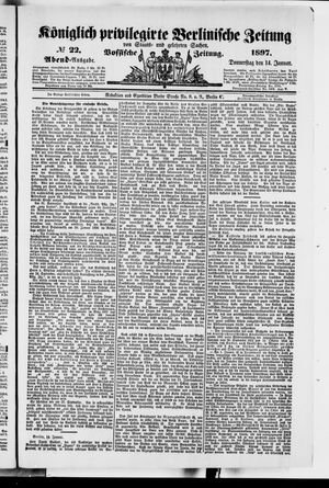 Königlich privilegirte Berlinische Zeitung von Staats- und gelehrten Sachen on Jan 14, 1897