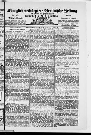 Königlich privilegirte Berlinische Zeitung von Staats- und gelehrten Sachen vom 18.01.1897