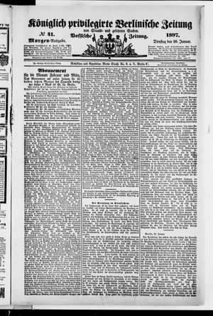 Königlich privilegirte Berlinische Zeitung von Staats- und gelehrten Sachen vom 26.01.1897