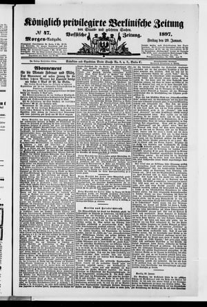 Königlich privilegirte Berlinische Zeitung von Staats- und gelehrten Sachen vom 29.01.1897