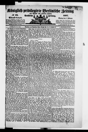 Königlich privilegirte Berlinische Zeitung von Staats- und gelehrten Sachen on Feb 1, 1897