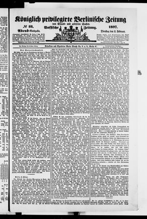 Königlich privilegirte Berlinische Zeitung von Staats- und gelehrten Sachen on Feb 2, 1897