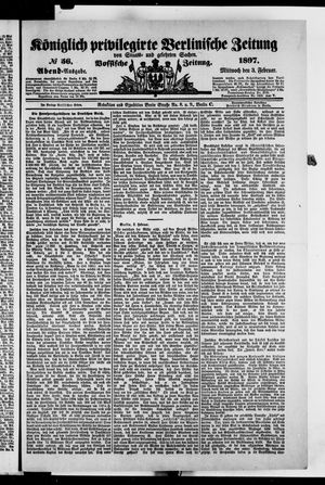 Königlich privilegirte Berlinische Zeitung von Staats- und gelehrten Sachen on Feb 3, 1897