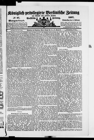 Königlich privilegirte Berlinische Zeitung von Staats- und gelehrten Sachen on Feb 4, 1897
