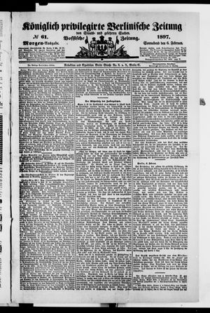 Königlich privilegirte Berlinische Zeitung von Staats- und gelehrten Sachen vom 06.02.1897