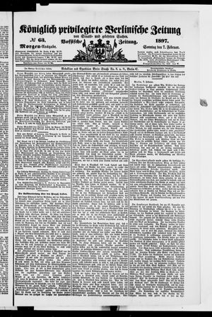 Königlich privilegirte Berlinische Zeitung von Staats- und gelehrten Sachen vom 07.02.1897