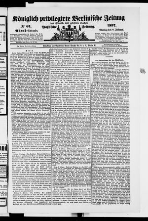 Königlich privilegirte Berlinische Zeitung von Staats- und gelehrten Sachen vom 08.02.1897