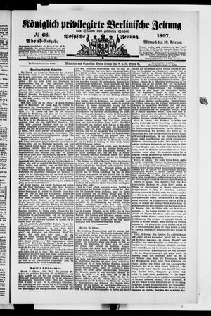 Königlich privilegirte Berlinische Zeitung von Staats- und gelehrten Sachen on Feb 10, 1897