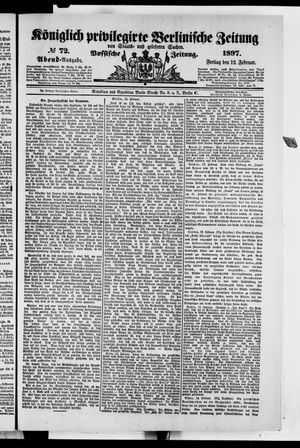 Königlich privilegirte Berlinische Zeitung von Staats- und gelehrten Sachen on Feb 12, 1897