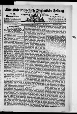 Königlich privilegirte Berlinische Zeitung von Staats- und gelehrten Sachen on Feb 21, 1897