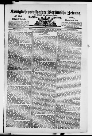 Königlich privilegirte Berlinische Zeitung von Staats- und gelehrten Sachen on Mar 1, 1897