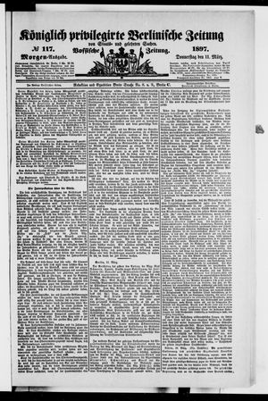 Königlich privilegirte Berlinische Zeitung von Staats- und gelehrten Sachen vom 11.03.1897