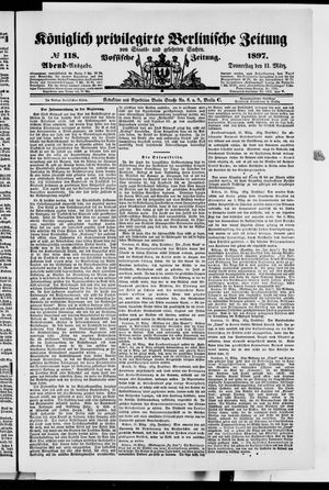 Königlich privilegirte Berlinische Zeitung von Staats- und gelehrten Sachen vom 11.03.1897
