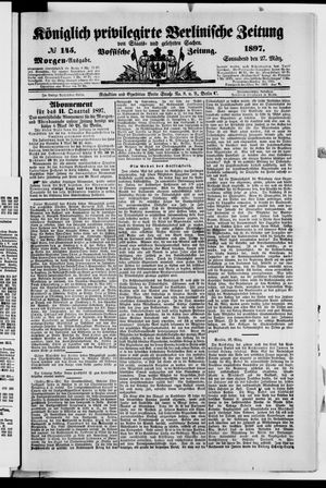 Königlich privilegirte Berlinische Zeitung von Staats- und gelehrten Sachen vom 27.03.1897