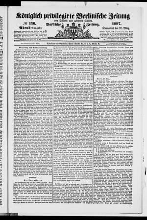 Königlich privilegirte Berlinische Zeitung von Staats- und gelehrten Sachen on Mar 27, 1897