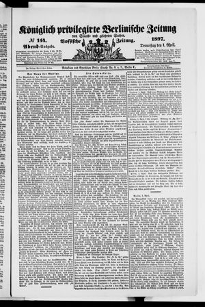 Königlich privilegirte Berlinische Zeitung von Staats- und gelehrten Sachen vom 01.04.1897