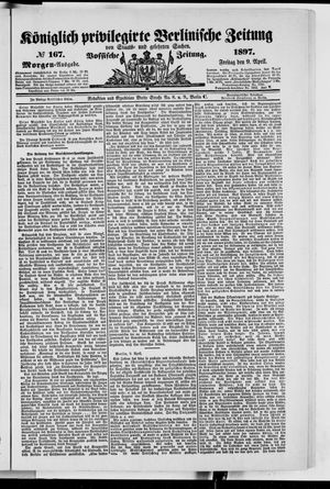 Königlich privilegirte Berlinische Zeitung von Staats- und gelehrten Sachen vom 09.04.1897