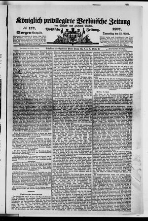 Königlich privilegirte Berlinische Zeitung von Staats- und gelehrten Sachen on Apr 15, 1897