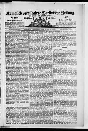 Königlich privilegirte Berlinische Zeitung von Staats- und gelehrten Sachen on Apr 23, 1897