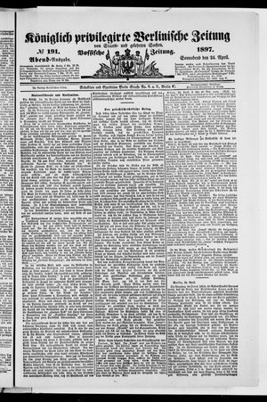 Königlich privilegirte Berlinische Zeitung von Staats- und gelehrten Sachen vom 24.04.1897