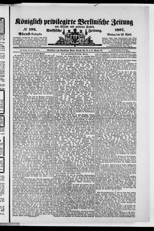 Königlich privilegirte Berlinische Zeitung von Staats- und gelehrten Sachen vom 26.04.1897